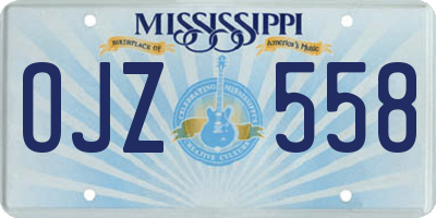MS license plate OJZ558