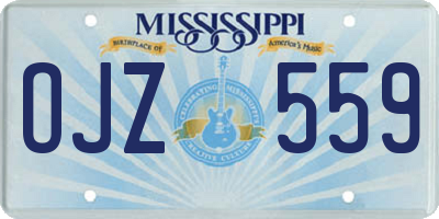 MS license plate OJZ559