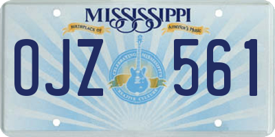 MS license plate OJZ561