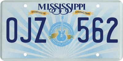 MS license plate OJZ562