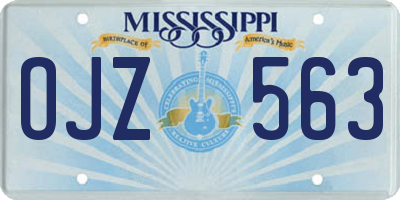 MS license plate OJZ563