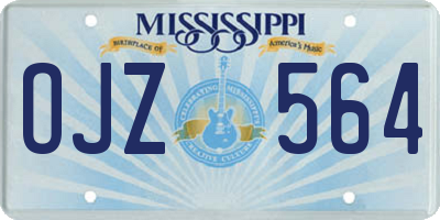 MS license plate OJZ564