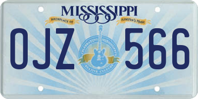 MS license plate OJZ566