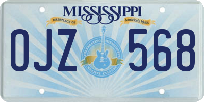 MS license plate OJZ568
