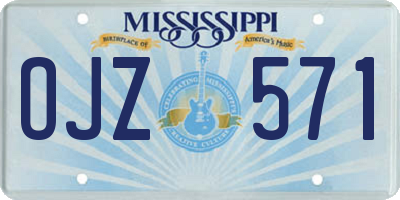 MS license plate OJZ571