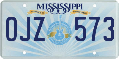 MS license plate OJZ573