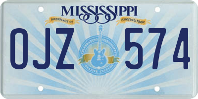 MS license plate OJZ574