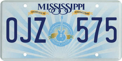 MS license plate OJZ575