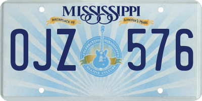 MS license plate OJZ576