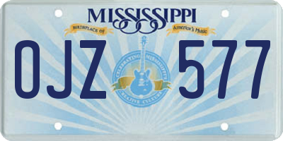 MS license plate OJZ577