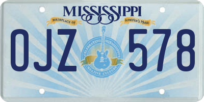 MS license plate OJZ578