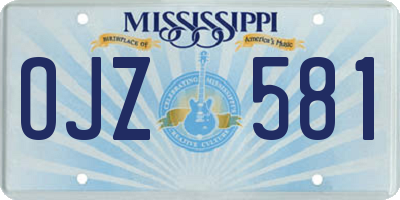 MS license plate OJZ581