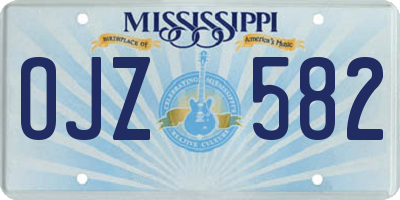 MS license plate OJZ582