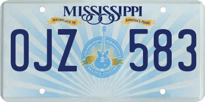 MS license plate OJZ583