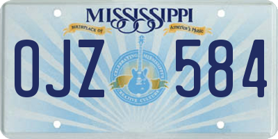 MS license plate OJZ584