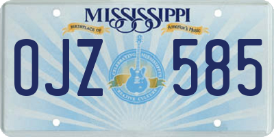 MS license plate OJZ585