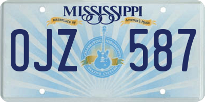 MS license plate OJZ587