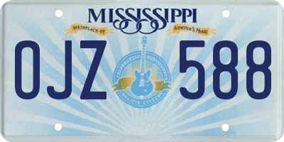 MS license plate OJZ588
