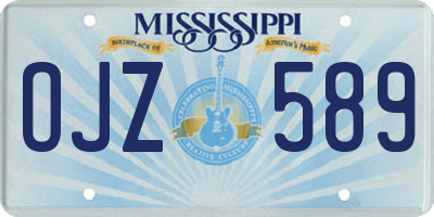 MS license plate OJZ589