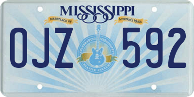 MS license plate OJZ592