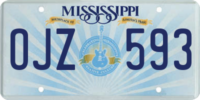 MS license plate OJZ593