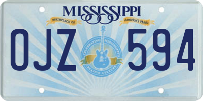 MS license plate OJZ594