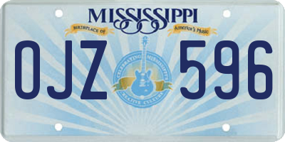 MS license plate OJZ596