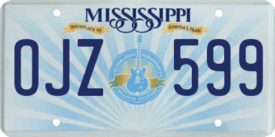 MS license plate OJZ599