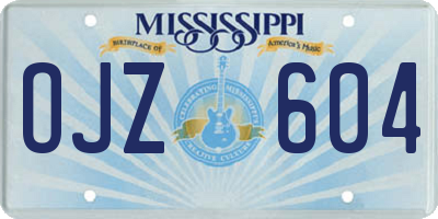 MS license plate OJZ604