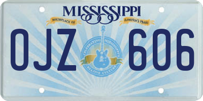 MS license plate OJZ606