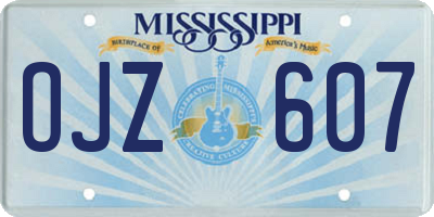 MS license plate OJZ607