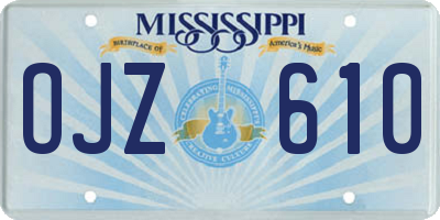 MS license plate OJZ610