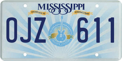 MS license plate OJZ611