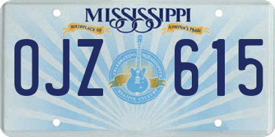 MS license plate OJZ615