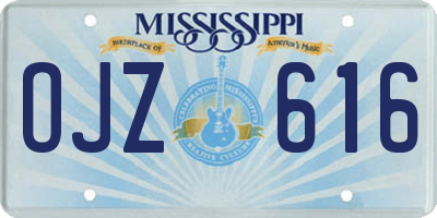 MS license plate OJZ616