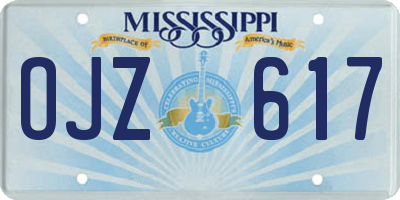 MS license plate OJZ617