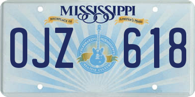 MS license plate OJZ618