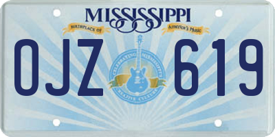 MS license plate OJZ619