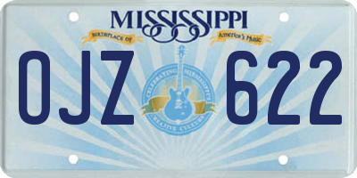 MS license plate OJZ622