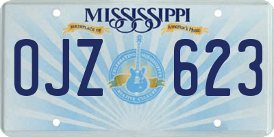 MS license plate OJZ623