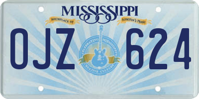 MS license plate OJZ624