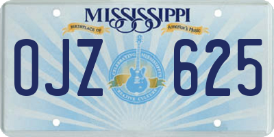 MS license plate OJZ625