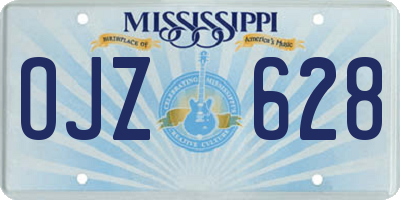 MS license plate OJZ628