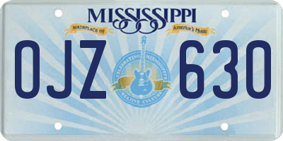MS license plate OJZ630