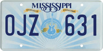 MS license plate OJZ631