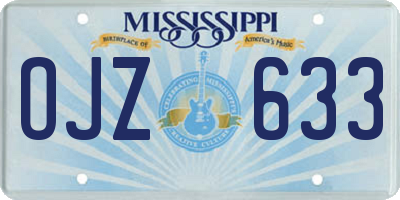 MS license plate OJZ633