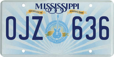 MS license plate OJZ636