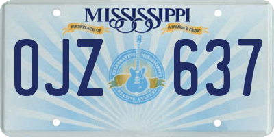 MS license plate OJZ637