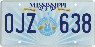 MS license plate OJZ638