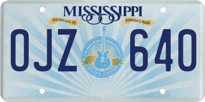 MS license plate OJZ640